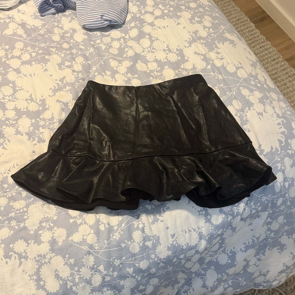 Amanda Uprichard Black Leather Mini Skirt